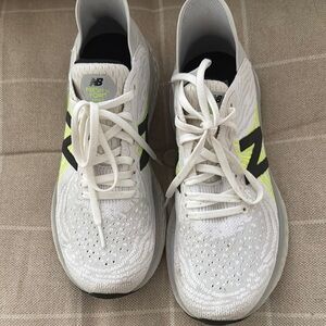 New Balance White and Neon Sneakers